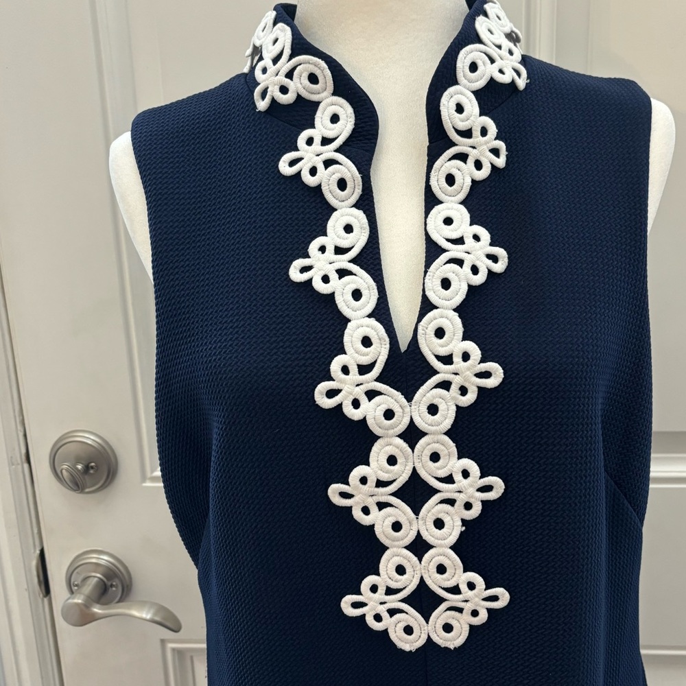Vince Camuto Navy Sheath Dress 12 - Picture 2 of 8